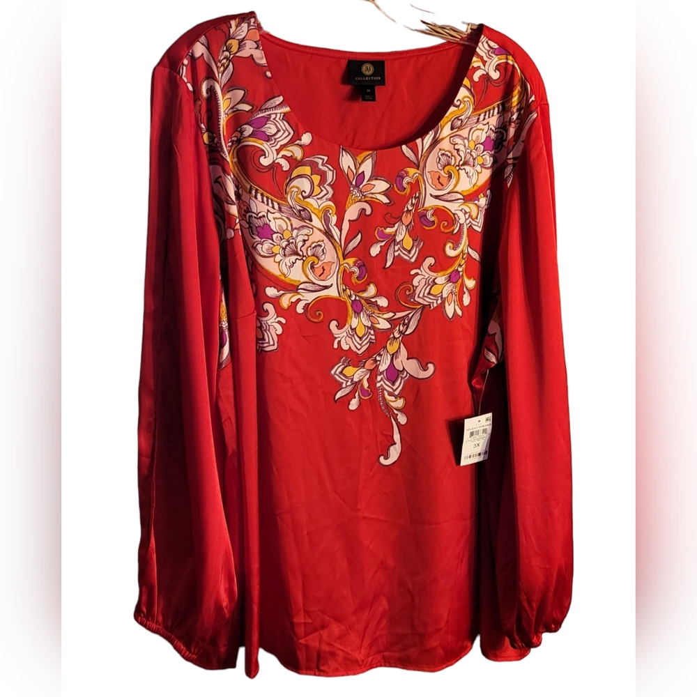 JM collection holiday romance top size 3X NWT